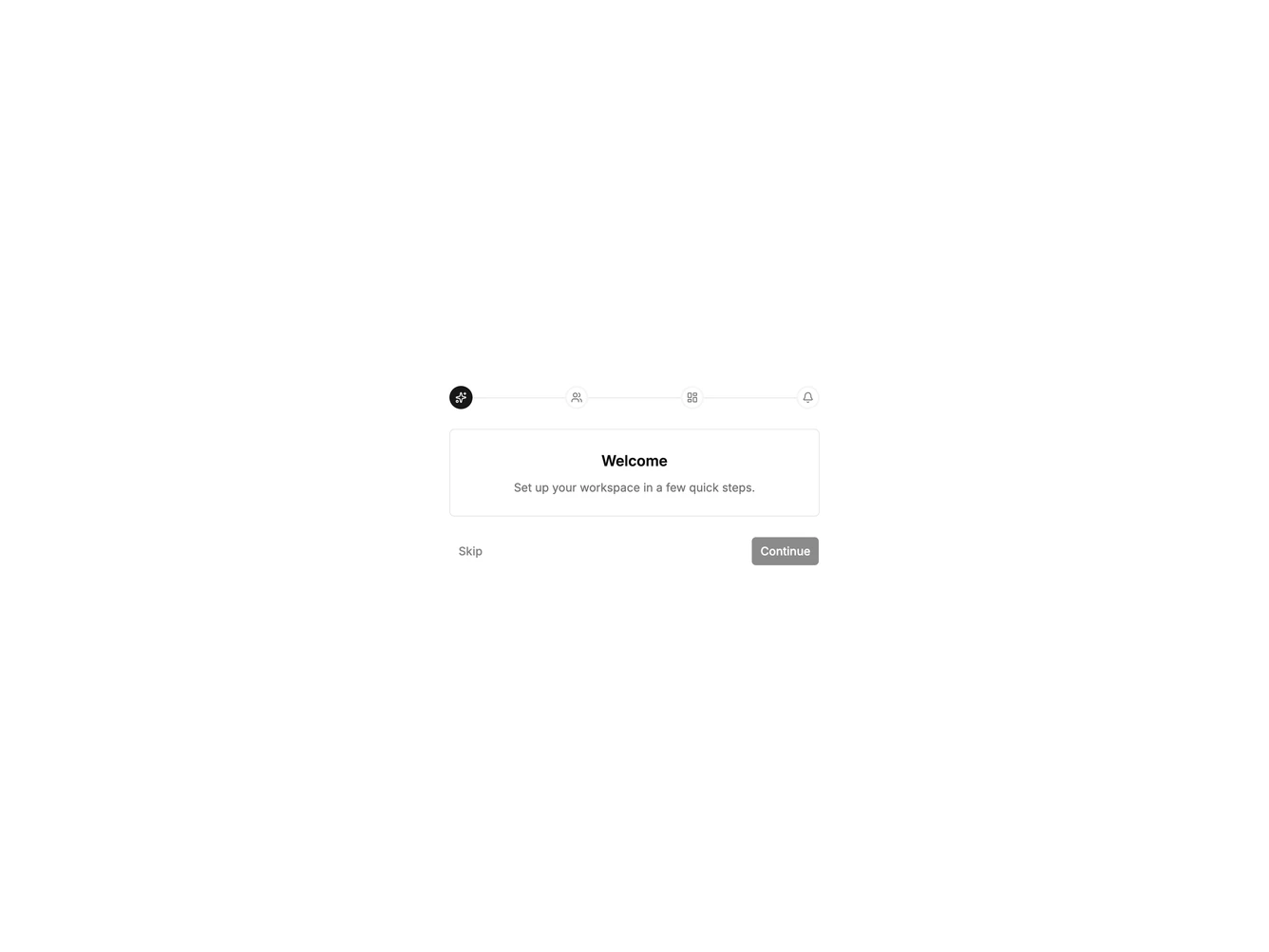 Shadcn Stepper Onboarding 1 component