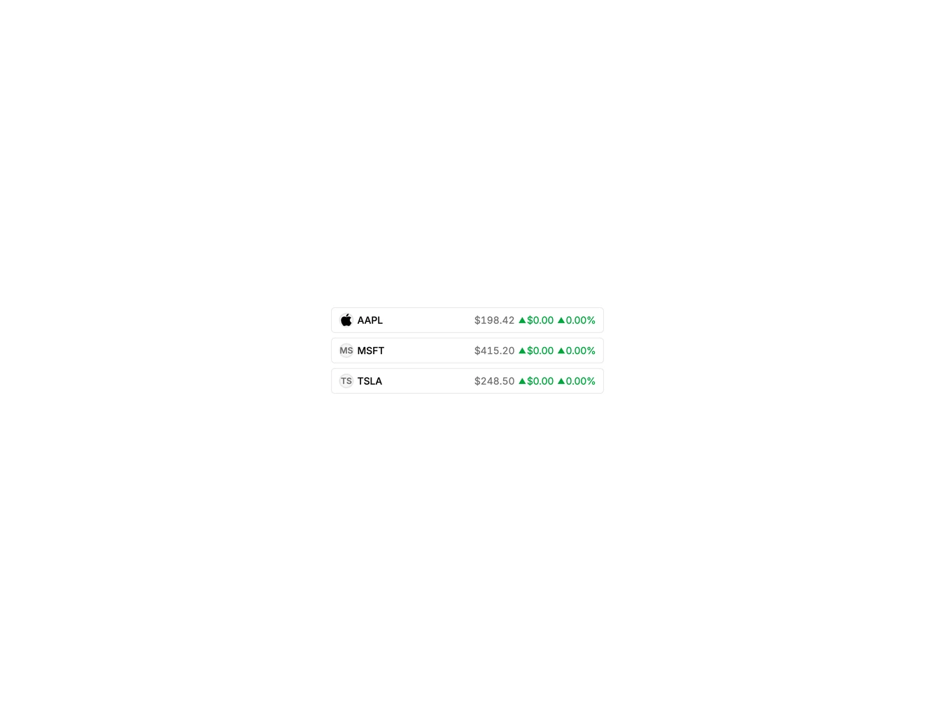 Shadcn Ticker Watchlist 1 component