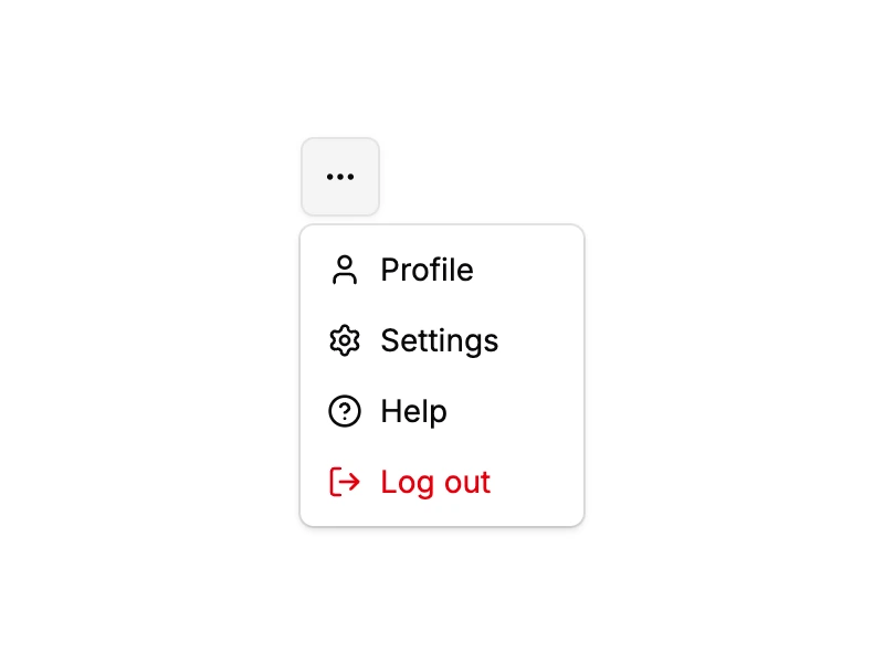 Shadcn Dropdown Menu Components