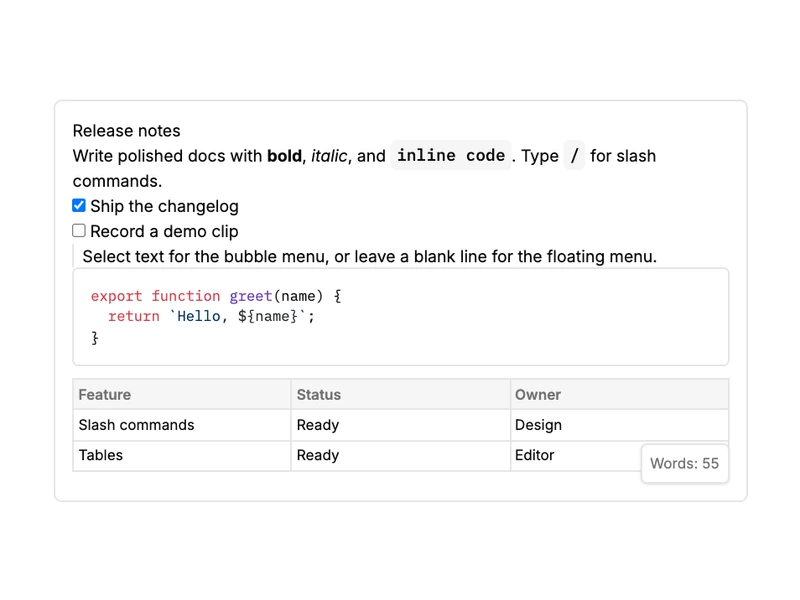 Shadcn Editor Components