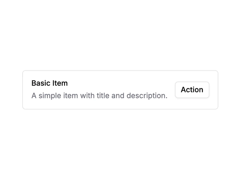 Shadcn Item Components