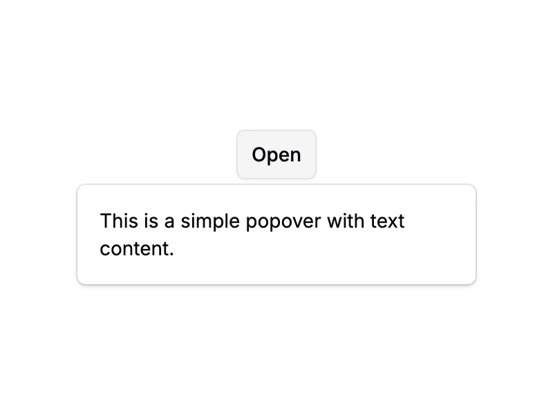 Shadcn Popover Components