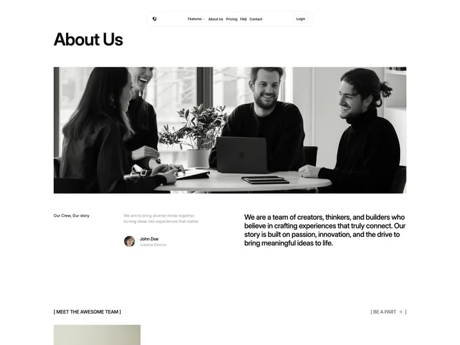 Shadcn About Page 3 page