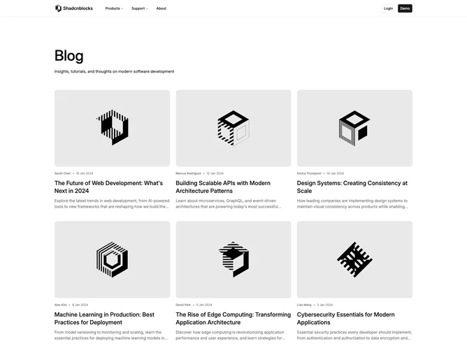 Shadcn Blog Page 4 page