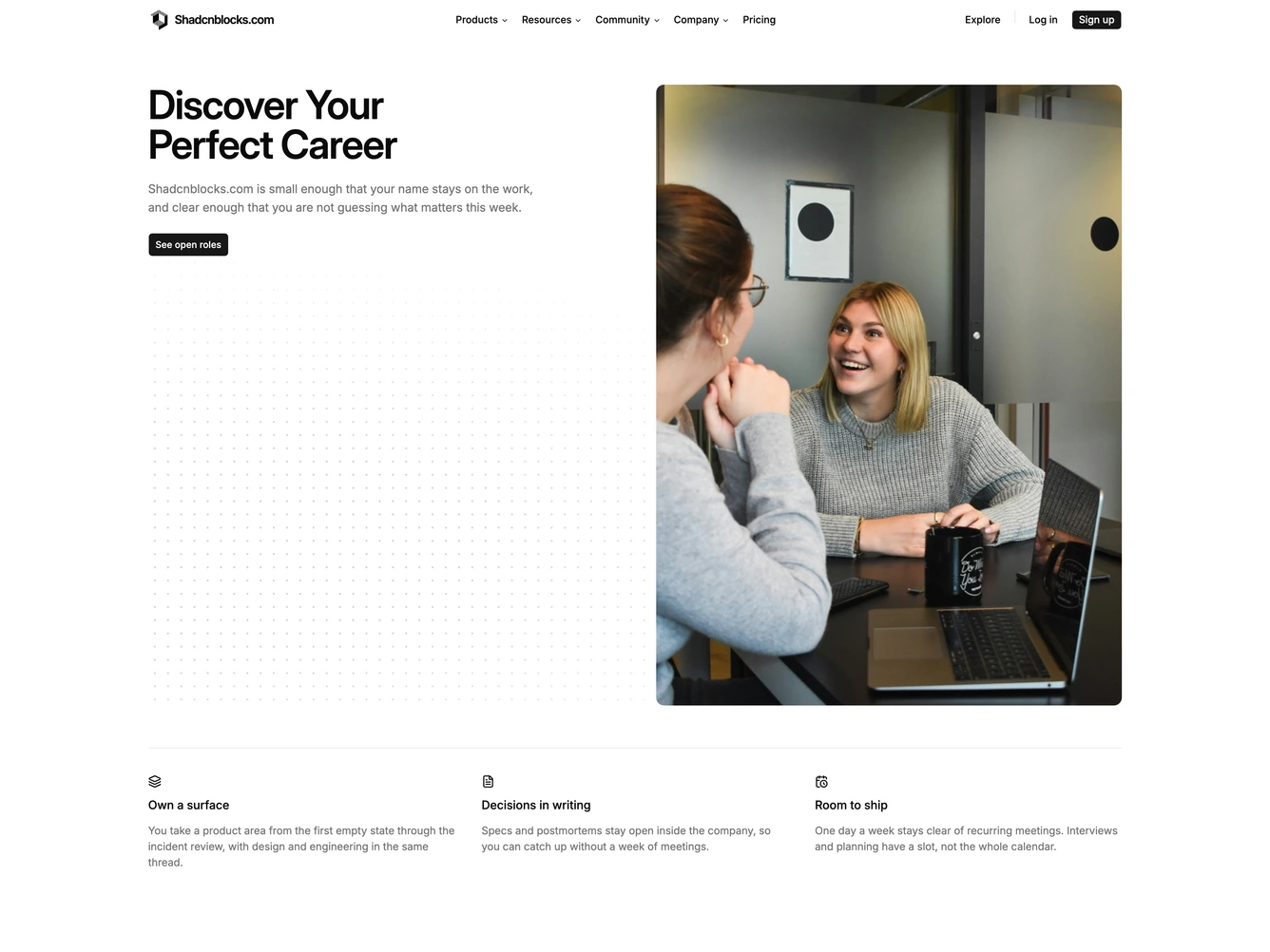 Shadcn Careers Page 4 page