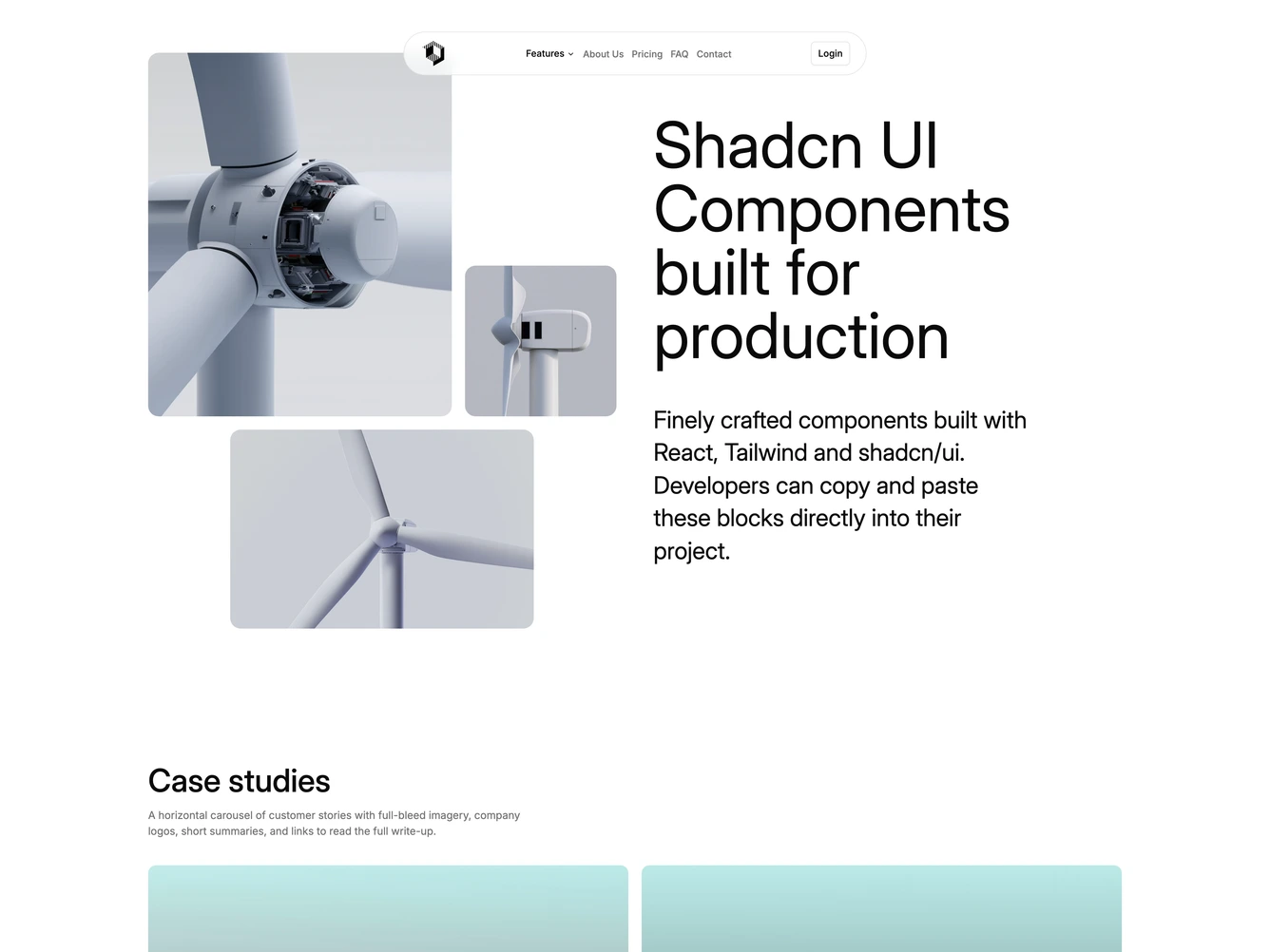 Shadcn Case Studies Page 4 page