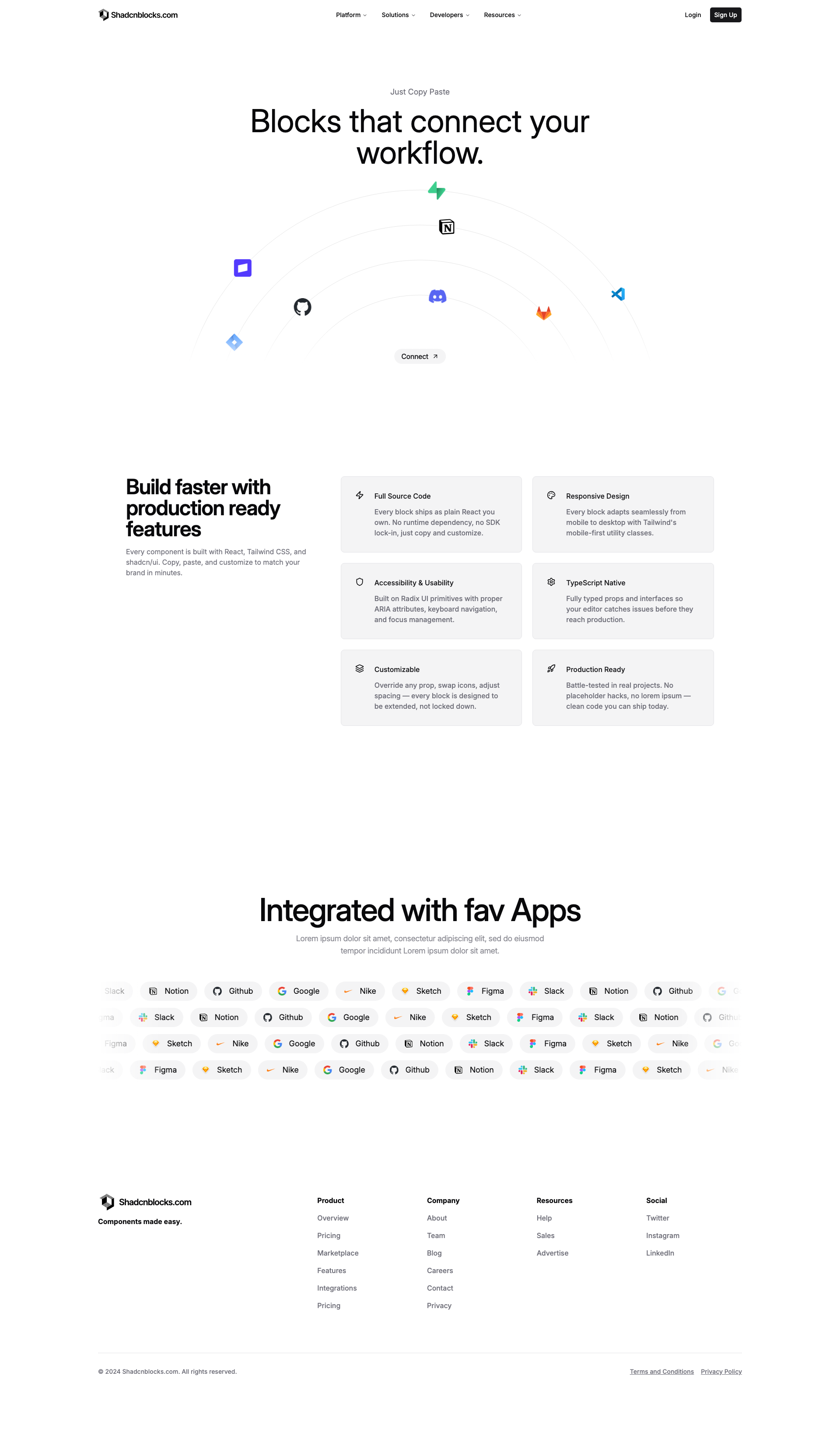 Shadcn Integrations Page 3 - Centered orbit integrations page