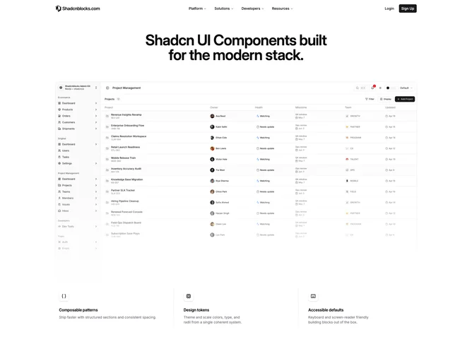 Shadcn Landing Page 16 page