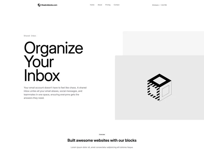 Shadcn Product Page 3 page