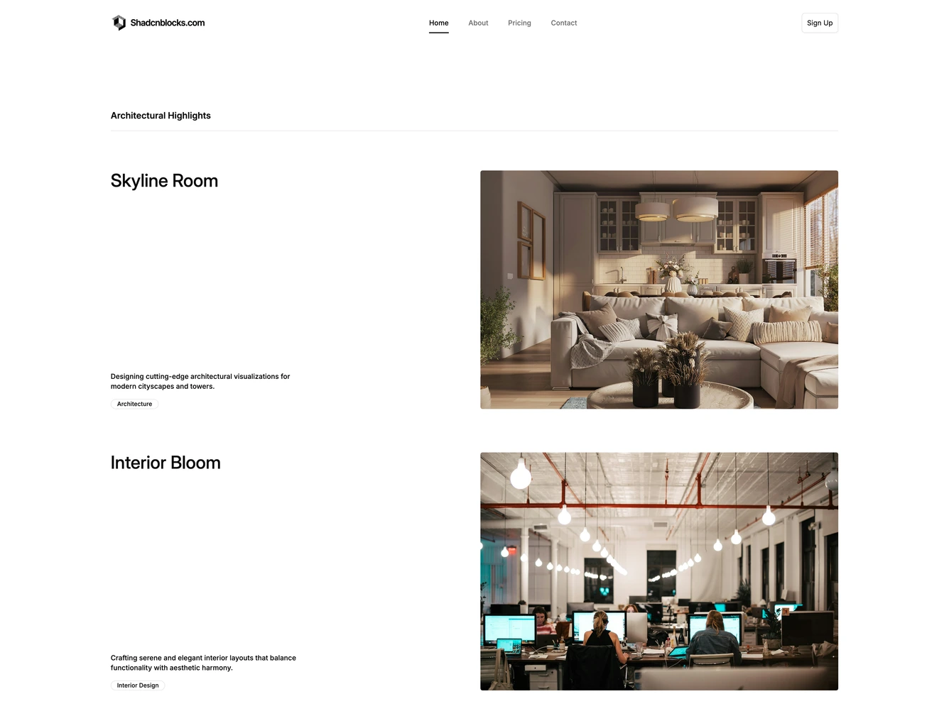 Shadcn Projects Pages