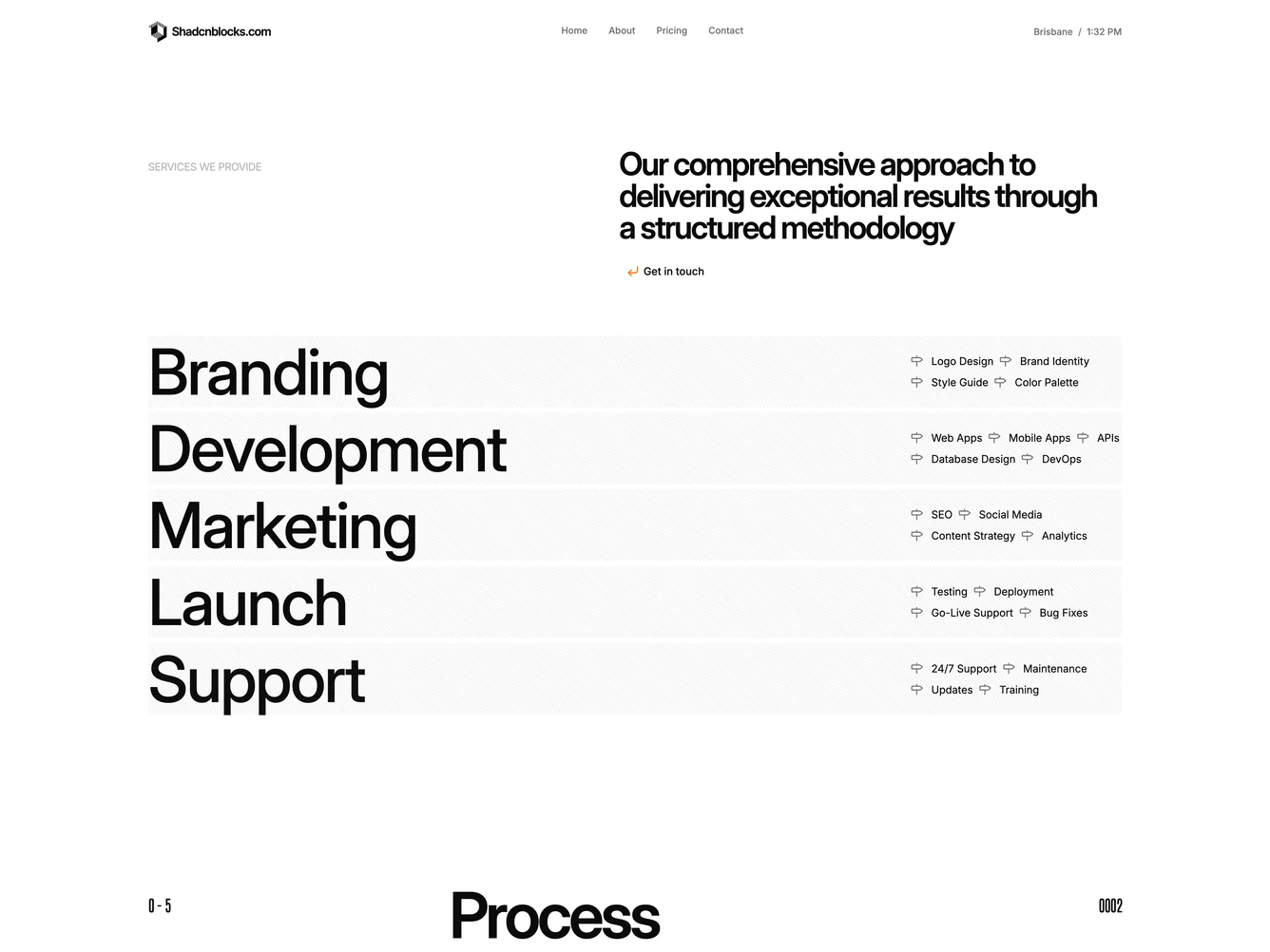 Shadcn Services Page 2 page