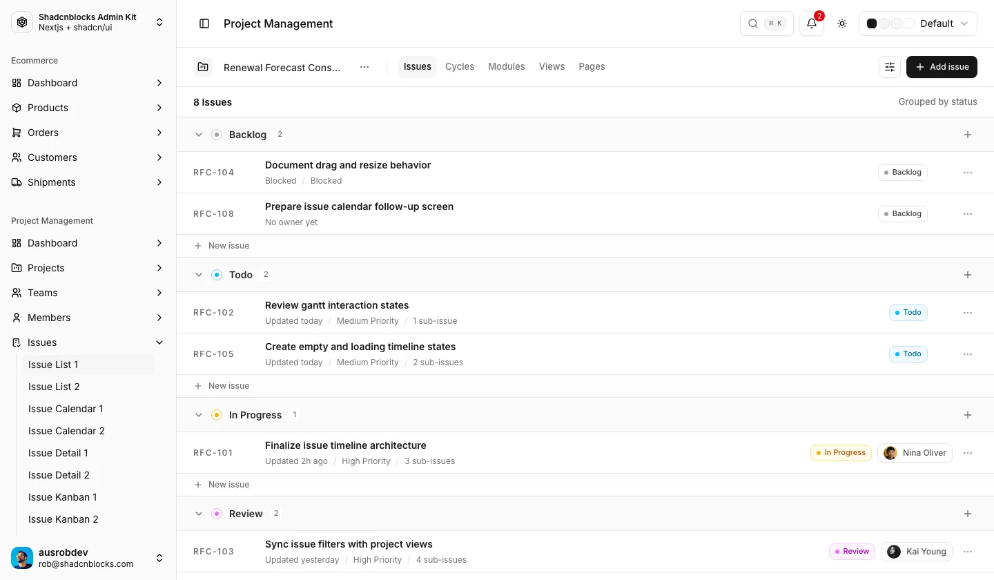 Projects · Issue List 1