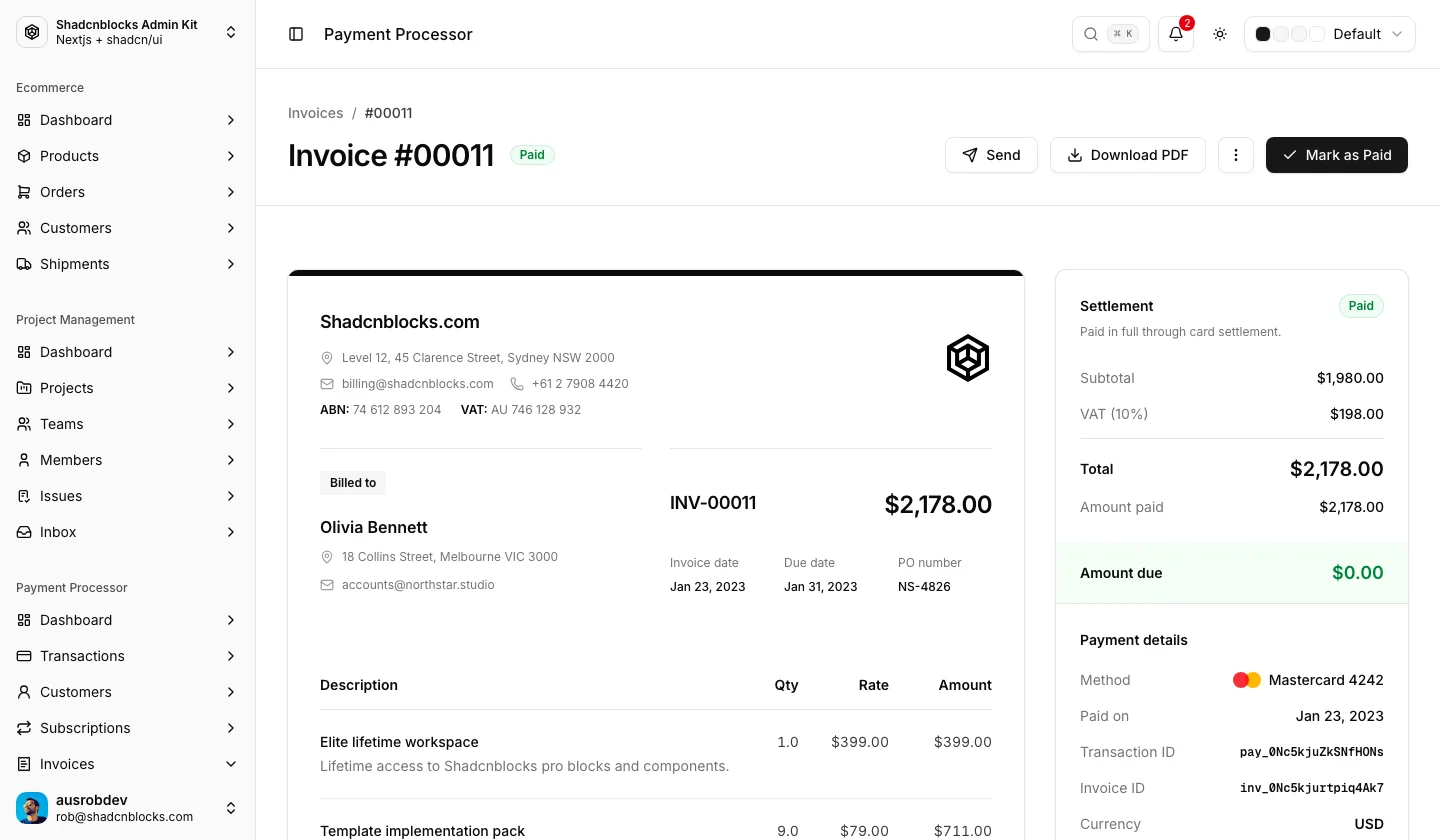 Payments · Invoice Detail