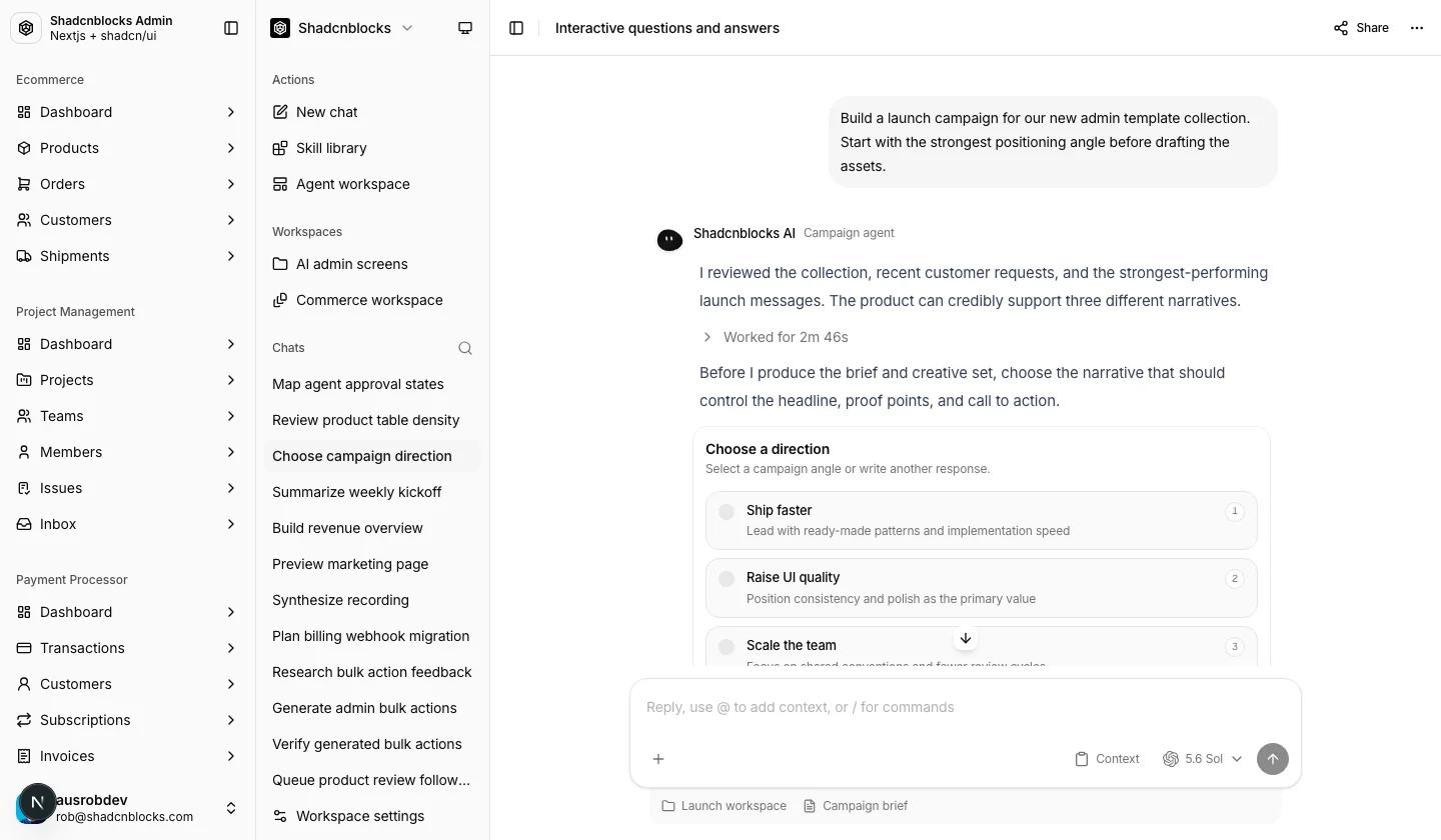 AI · Conversation 3 — Shadcn Admin Kit