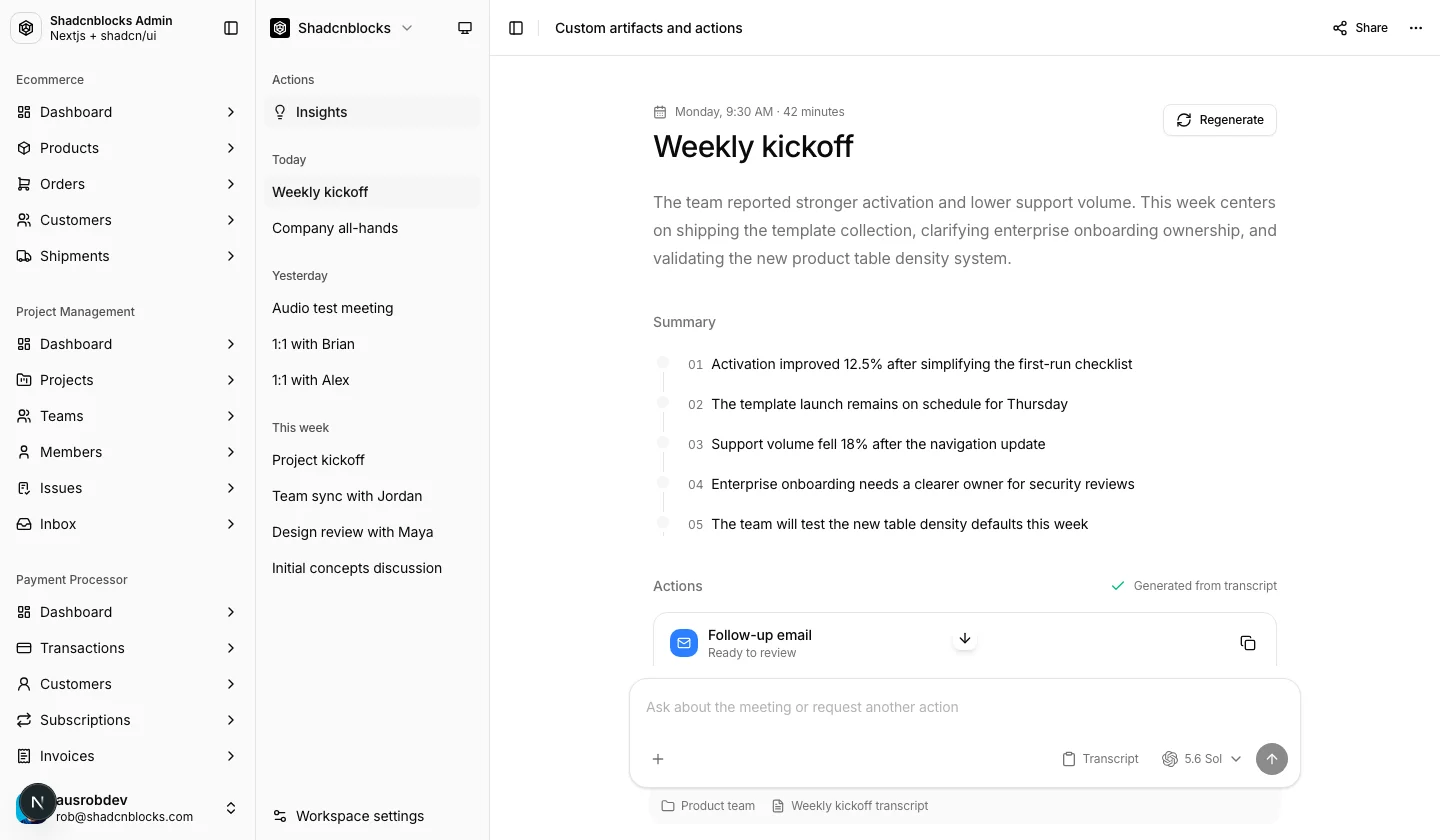 AI · Conversation 4 — Shadcn Admin Kit