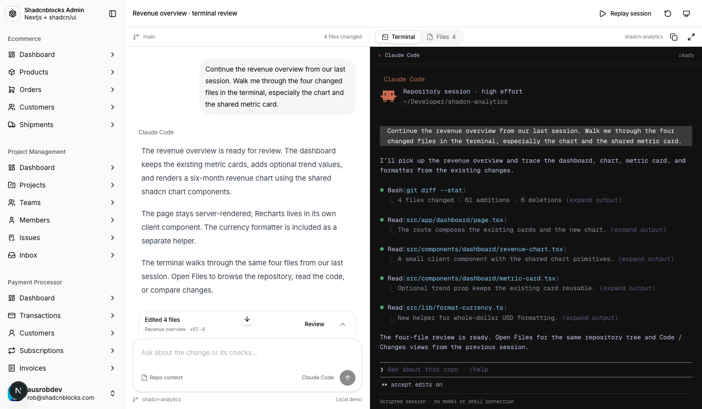 AI · Conversation 6 — Shadcn Admin Kit
