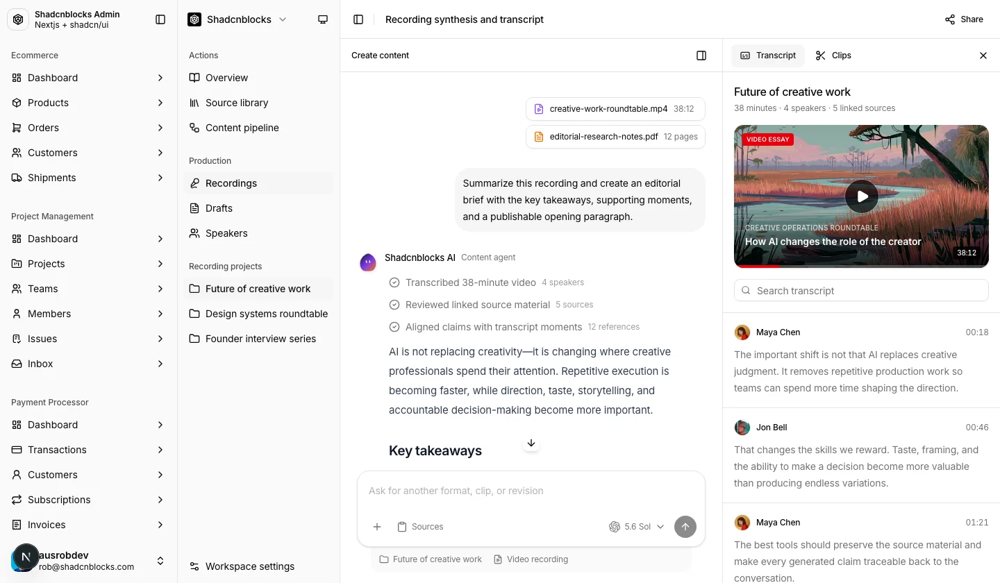 AI · Conversation 8 — Shadcn Admin Kit