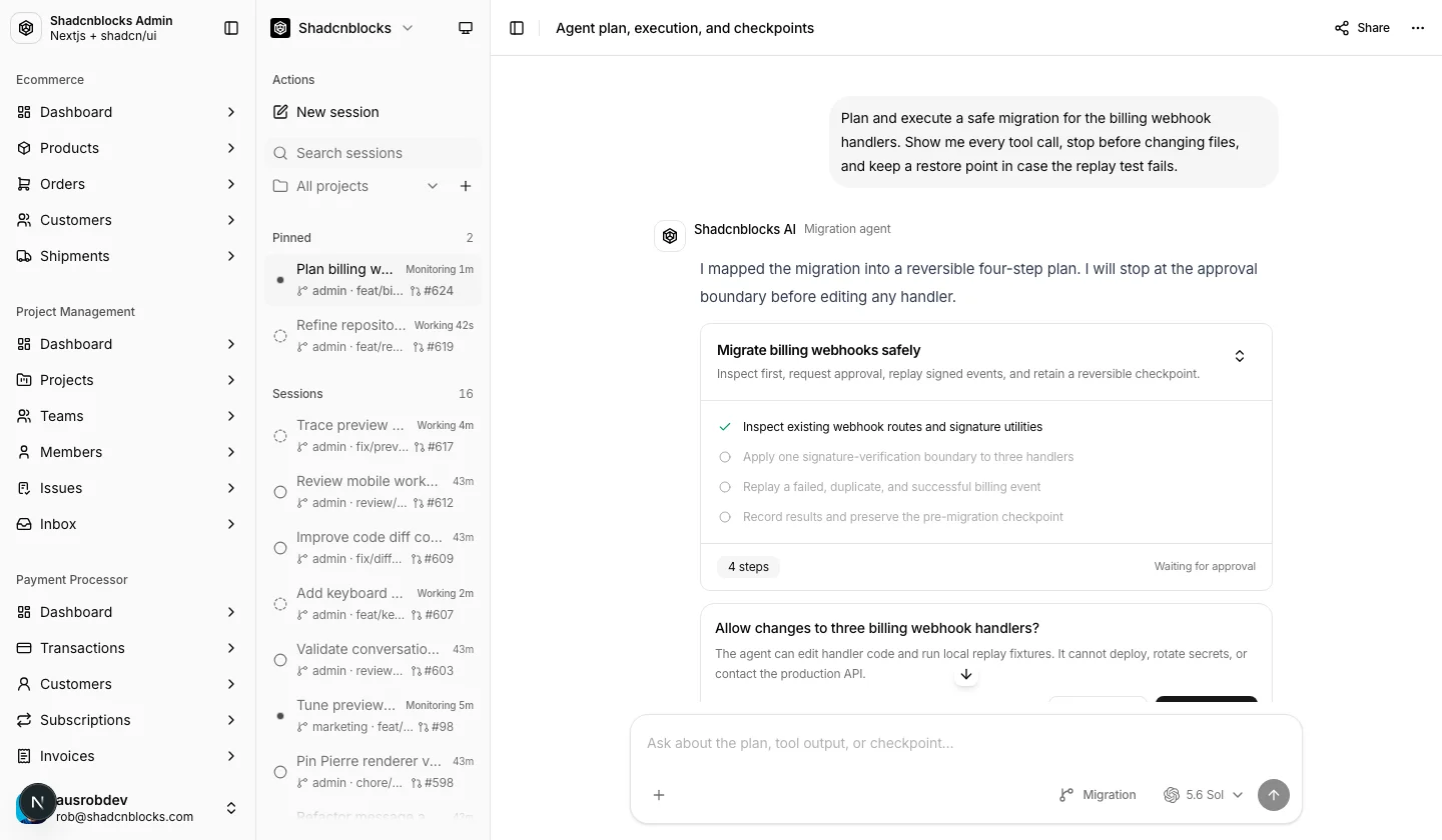 AI · Conversation 9 — Shadcn Admin Kit