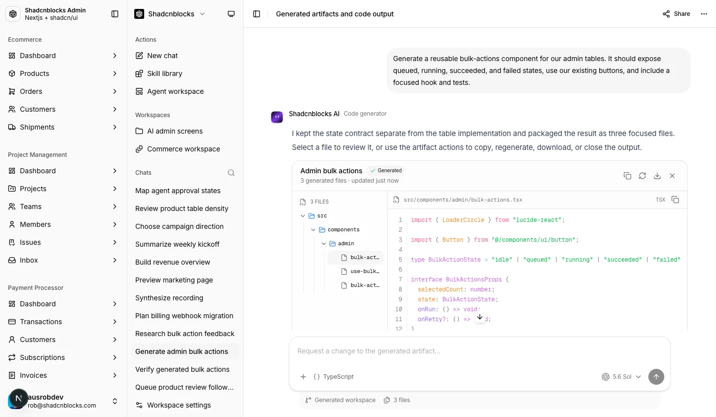 AI · Conversation 11 — Shadcn Admin Kit