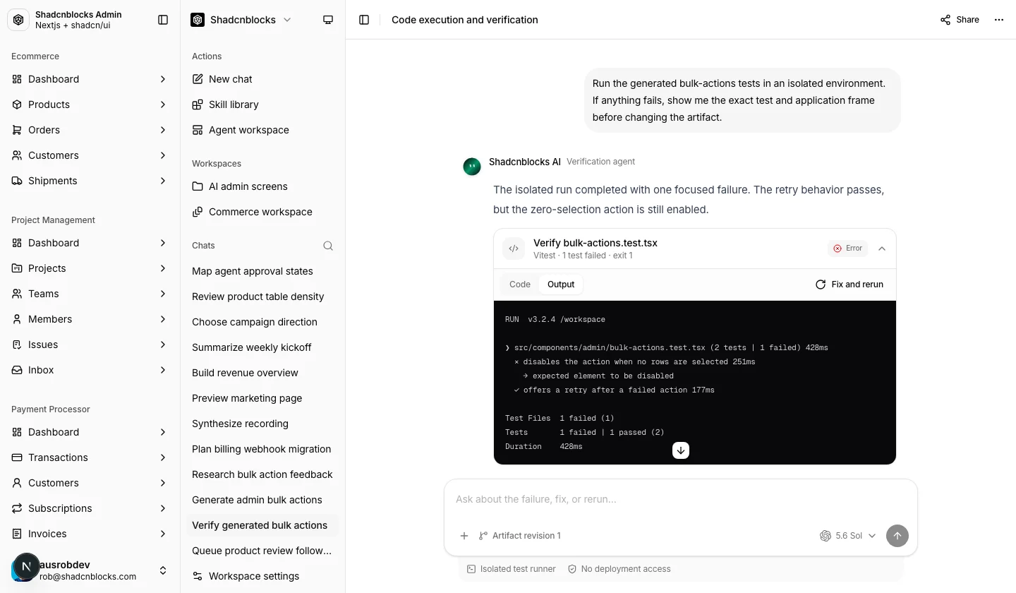 AI · Conversation 12 — Shadcn Admin Kit
