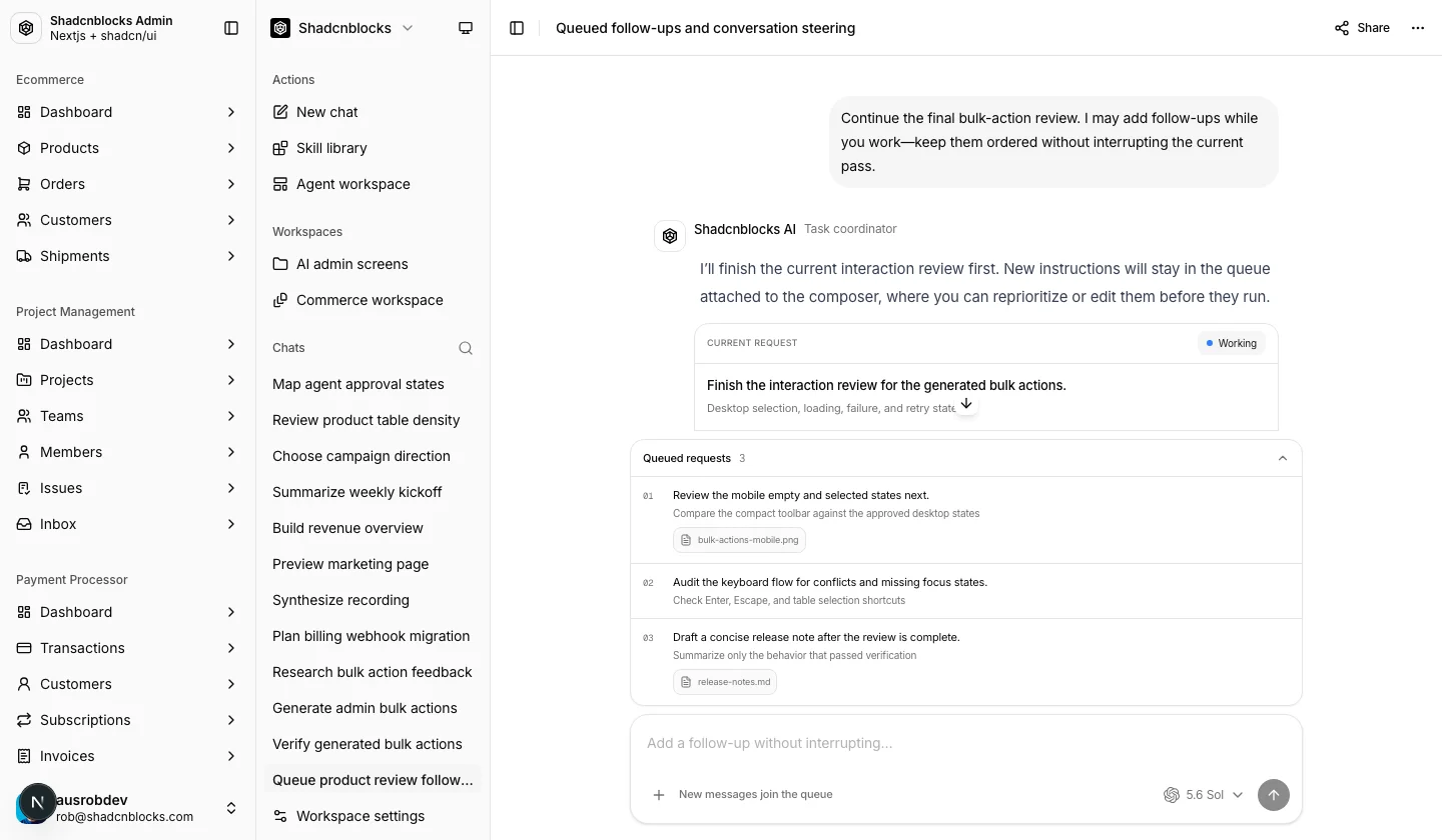AI · Conversation 13 — Shadcn Admin Kit