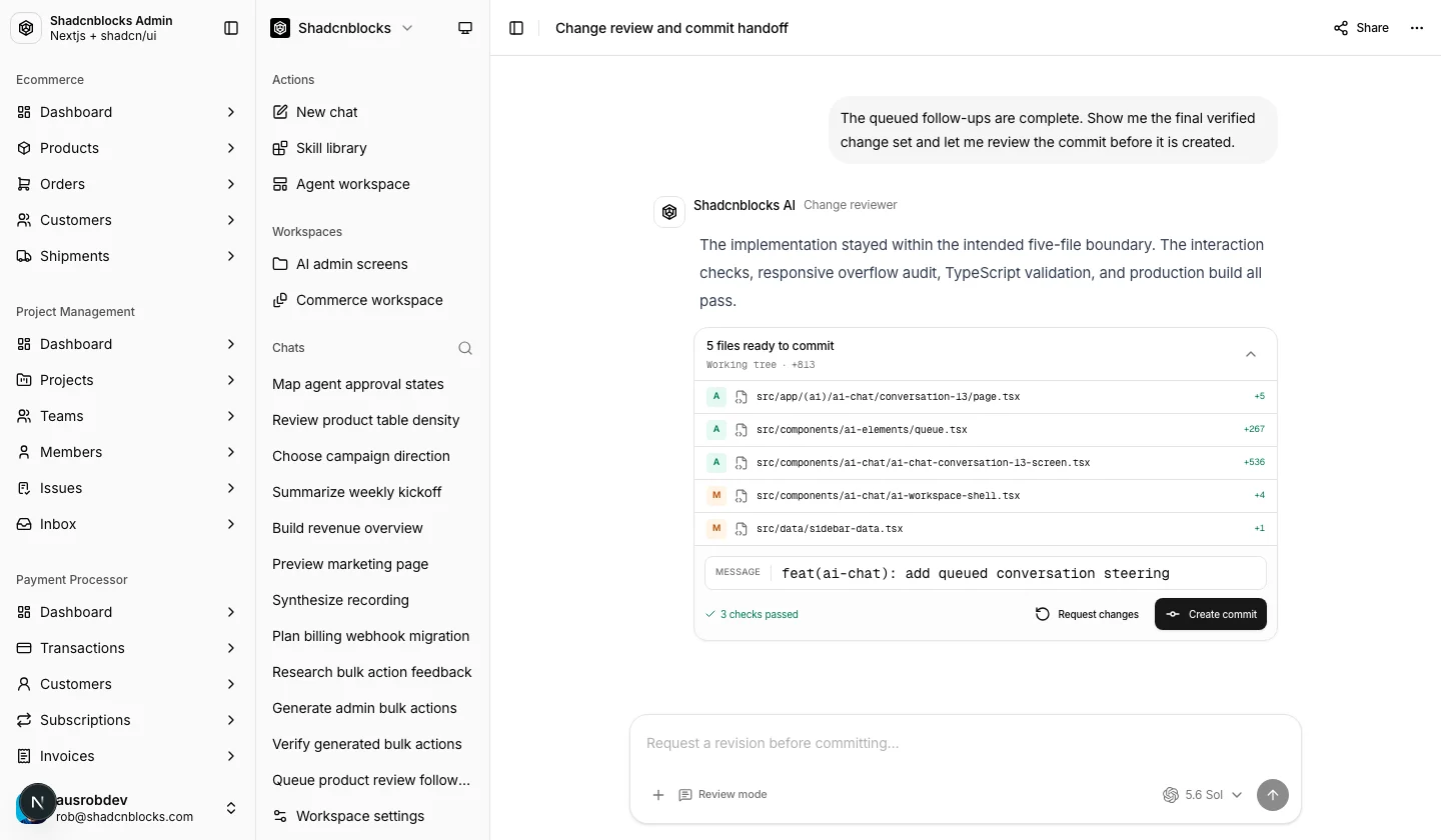 AI · Conversation 14 — Shadcn Admin Kit