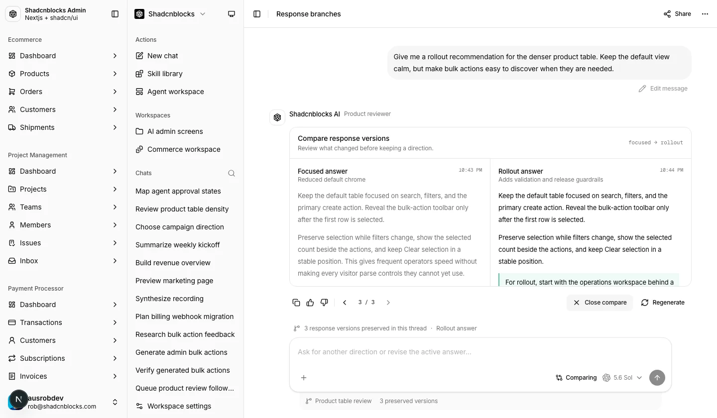 AI · Conversation 16 — Shadcn Admin Kit