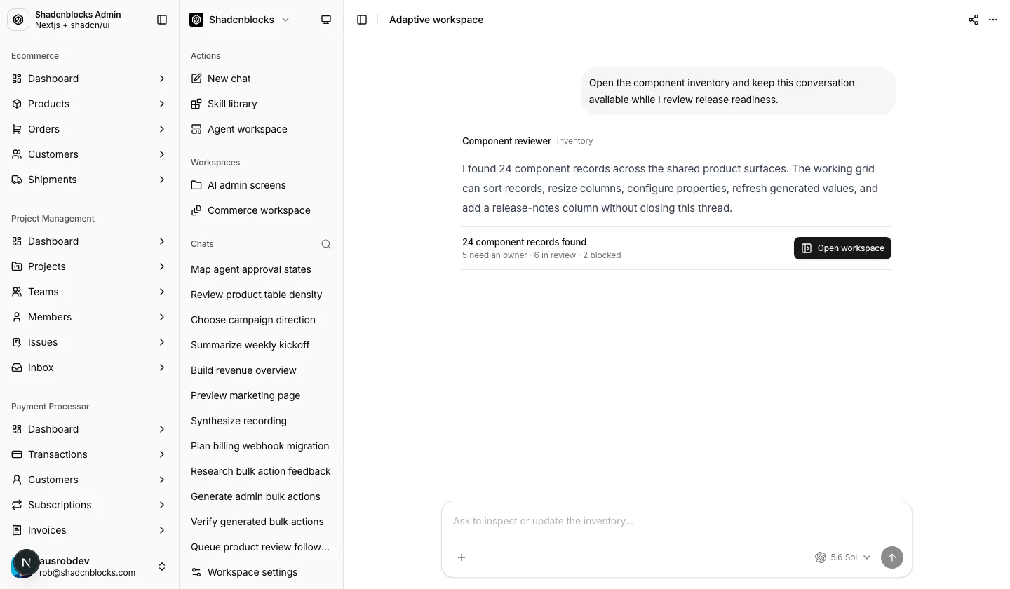 AI · Conversation 18 — Shadcn Admin Kit