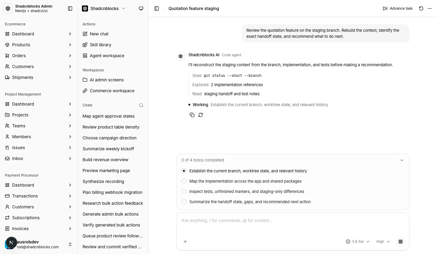 AI · Conversation 23 — Shadcn Admin Kit