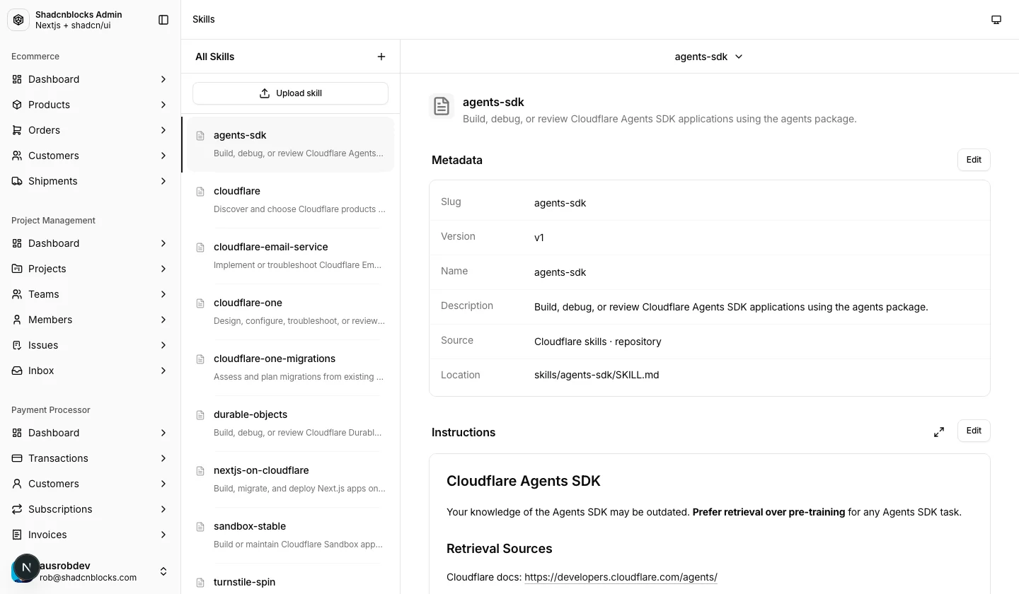 AI · Skill 1 — Shadcn Admin Kit