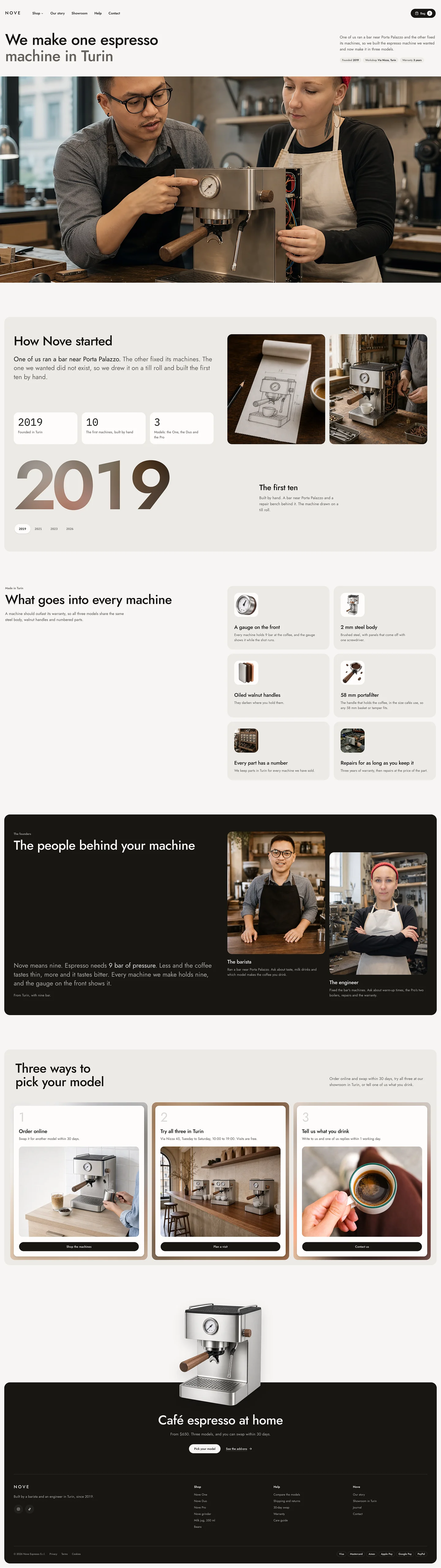 Full Nove Duo product page with the gallery, the model picker, the features, what is in the box and owner reviews